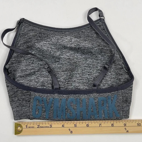 Gymshark Flex Strappy Sports Bra in Charcoal Marl and Teal size XS - Picture 6 of 8